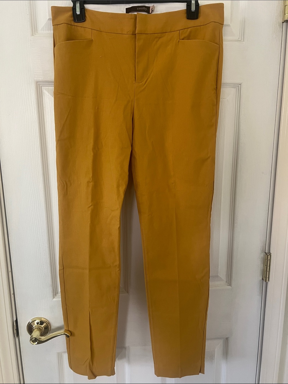 Women’s mustard yellow straight leg dress pants